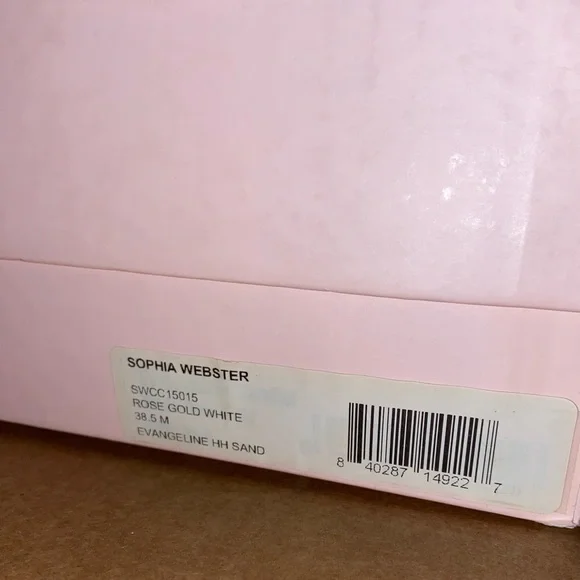 Sophia Webster Evangeline White & Rose Gold High Heel Sandals, size 8.5 - Picture 7 of 9